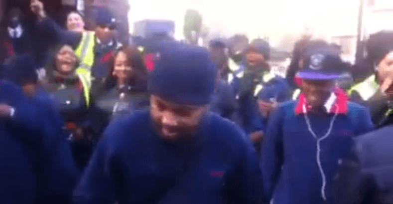 camberwell bus strike picket rave