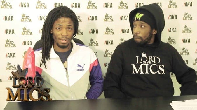 Watch the Big H walking off stage, arguing with Jammer and having his outfit mocked at Lord of the Mics clash