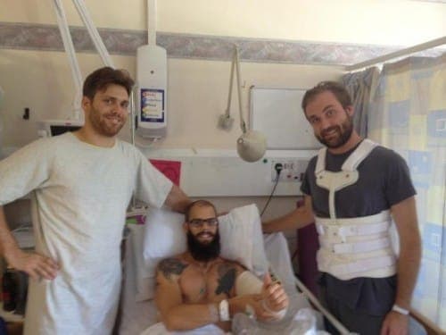 Baroness sends a thumbs-up from the hospital after bus crash