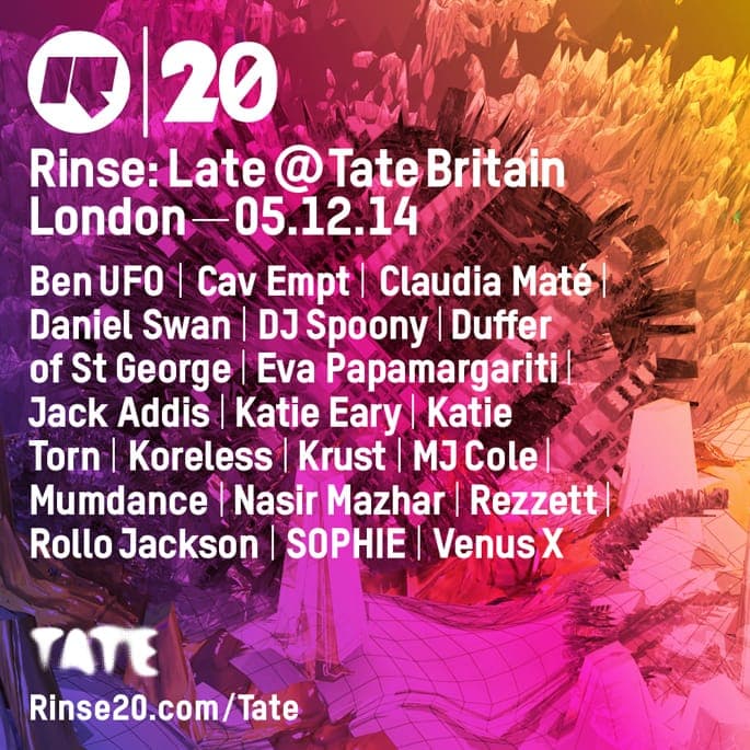 Rinse announce Late @ Tate Britain event with production masterclasses from Krust, MJ Cole and Mumdance and a roundtable discussion with Ben UFO