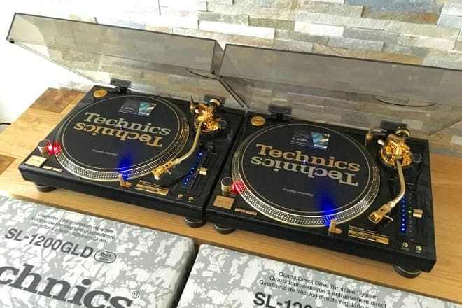 A rare set of gold Technics SL-1200 turntables is up for sale