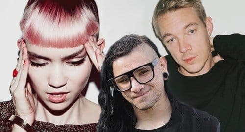 Grimes, Skrillex and Diplo tour. On a train.