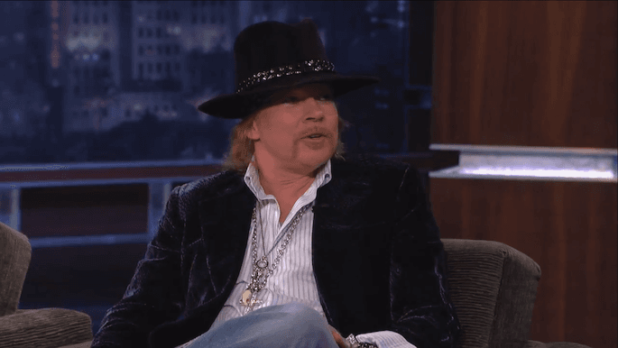 Axl Rose visits Jimmy Kimmel for his first TV interview in 20 years
