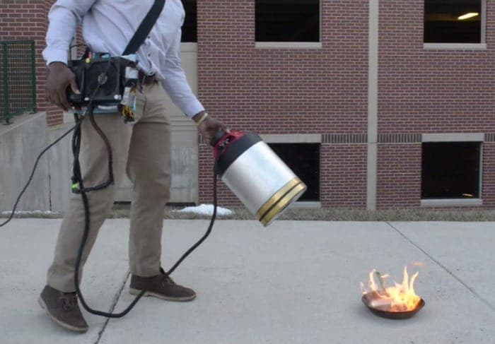 Watch sound waves extinguish fire