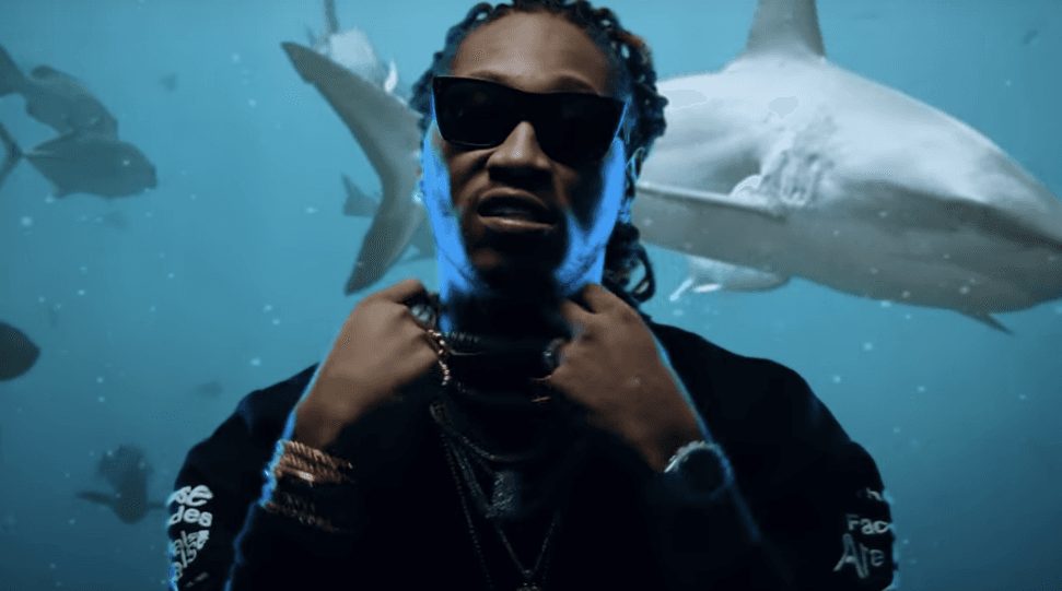Future co-stars with a shark in the video for ‘Super Trapper’