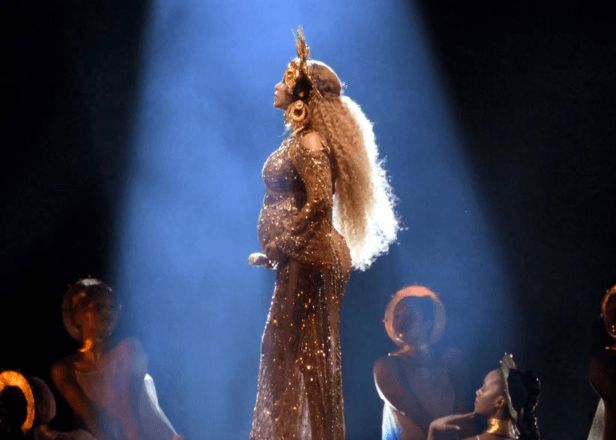 Beyoncé’s gold Grammys dress took 50 people to embroider
