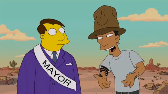Watch Pharrell get kicked out of Springfield for singing ‘Happy’