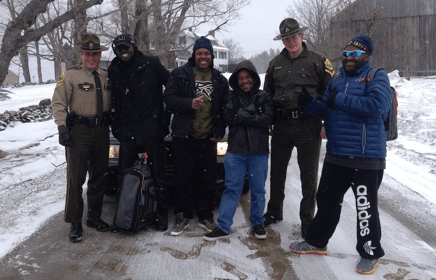 Inner Circle, the artists behind COPS theme 'Bad Boys' aided by cops after car crash, pose for picture