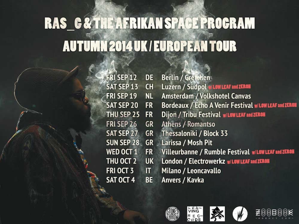 Ras G, Low Leaf and Zeroh embark on European tour this September and October