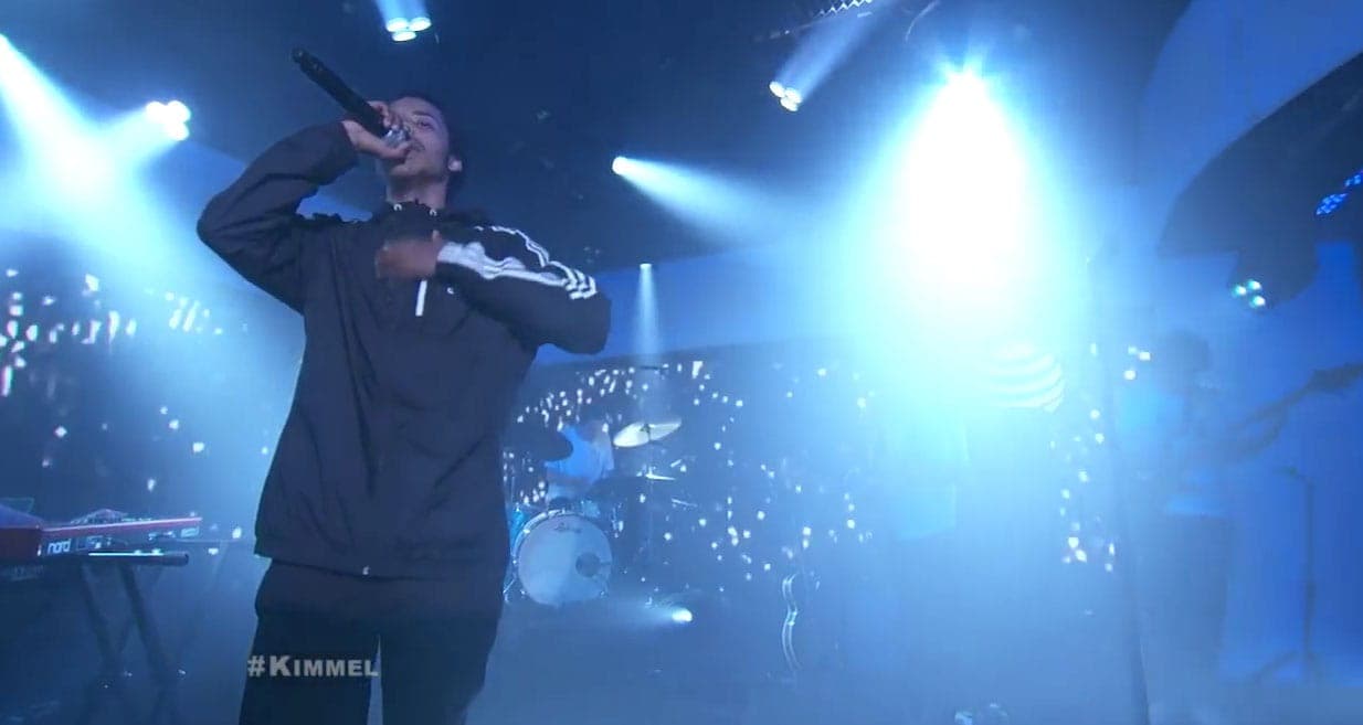 Earl Sweatshirt brings out Badbadnotgood and Gary Wilson on Jimmy Kimmel live