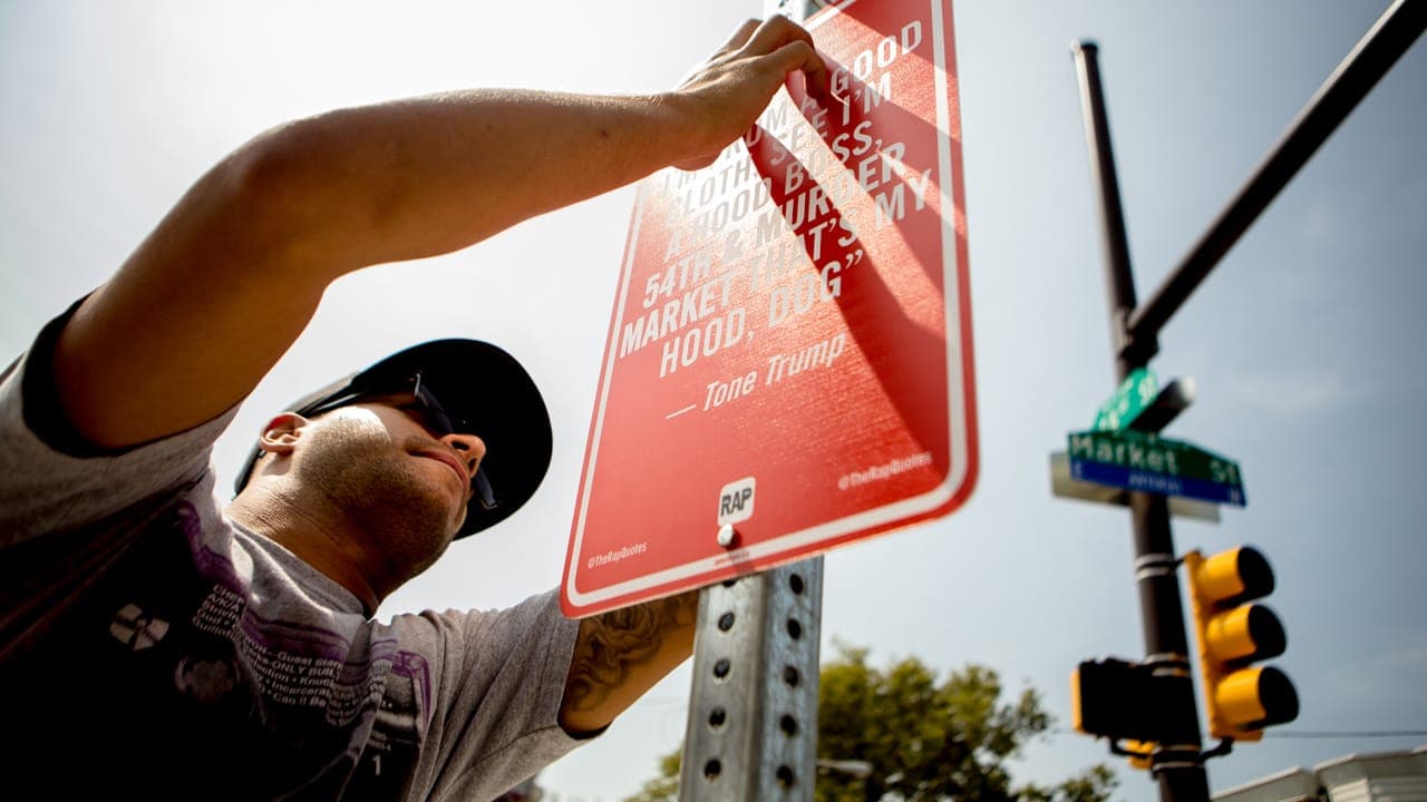 Black Thought, Meek Mill, Danny Brown, Jay Electronica and Action Bronson among Rap Quotes installed in Philadelphia