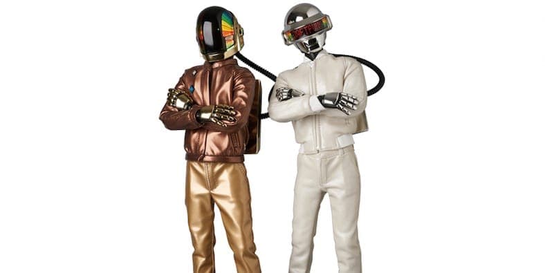 These Daft Punk action figures come with light-up helmets