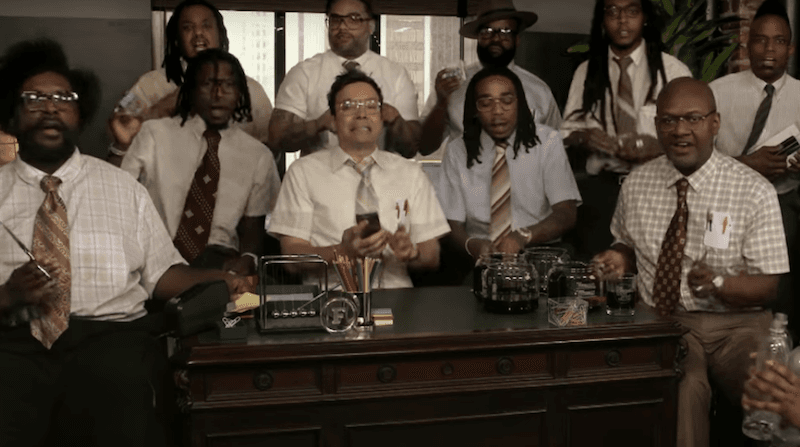 Watch Migos, The Roots and Jimmy Fallon perform ‘Bad & Boujee’ using office supplies