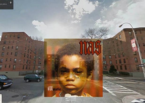 Iconic hip hop albums located in Google Street View