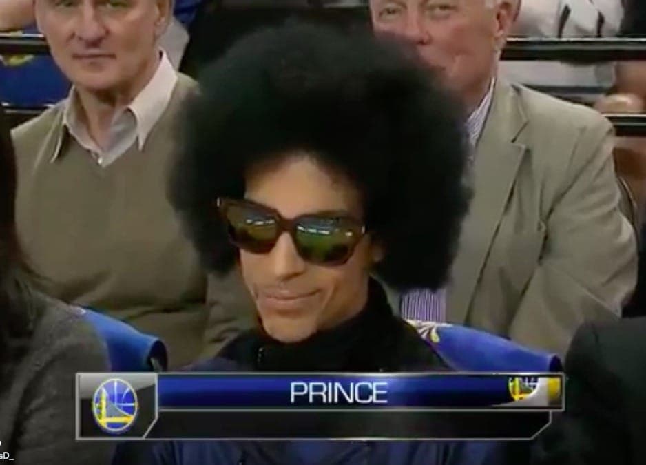 Prince turned up to watch Golden State Warriors and looked incredible