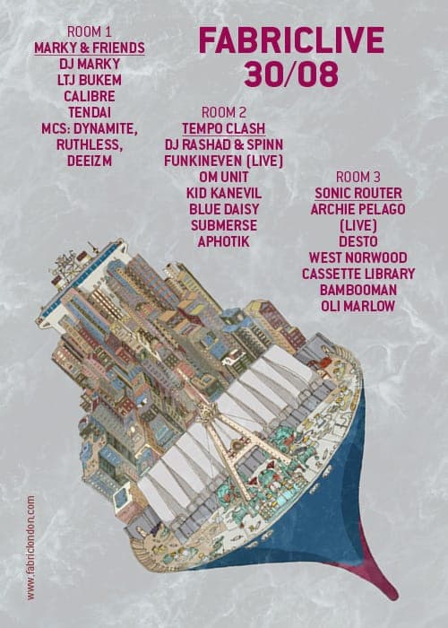 Rashad & Spinn, Om Unit, Visionist, Calibre, Submerse and more to play Fabric this friday