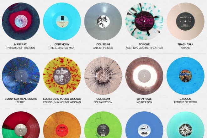 Browse an online archive of coloured vinyl and picture discs