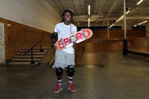 Lil Wayne taking a break from rap… to skateboard