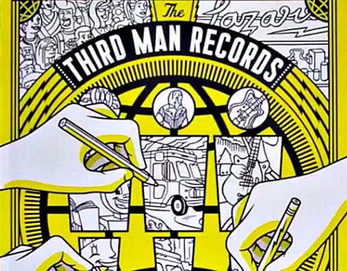 A vinyl-themed colouring book is out on Jack White’s Third Man Records