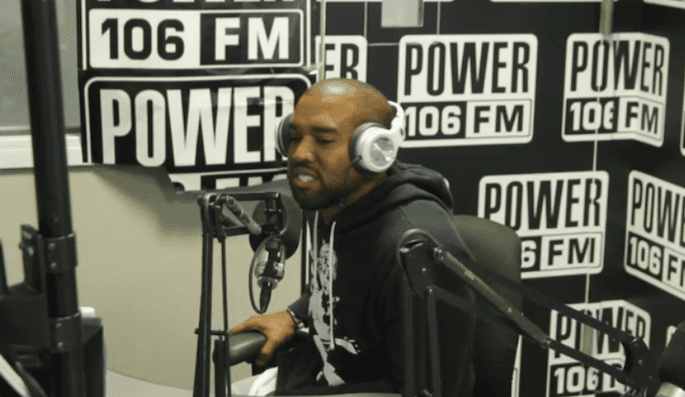 Kanye West freestyles at Power 106