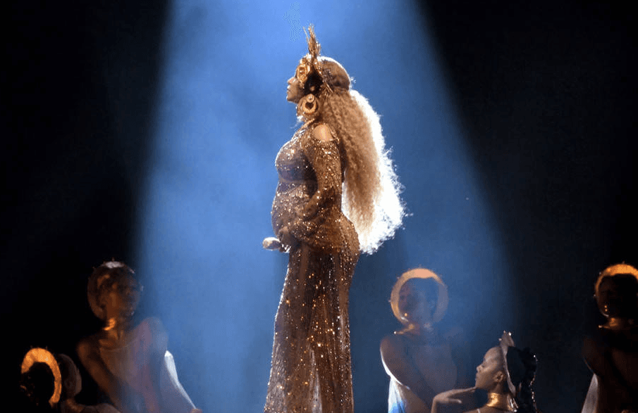 A very pregnant Beyoncé performed a Lemonade medley at the Grammys – watch