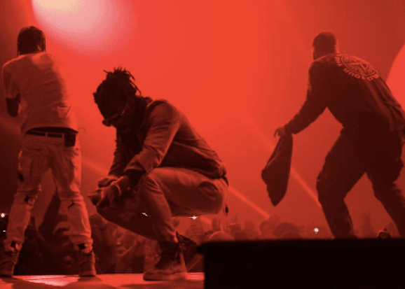 Travis Scott fell down a massive hole onstage with Drake last night and the internet lost its shit