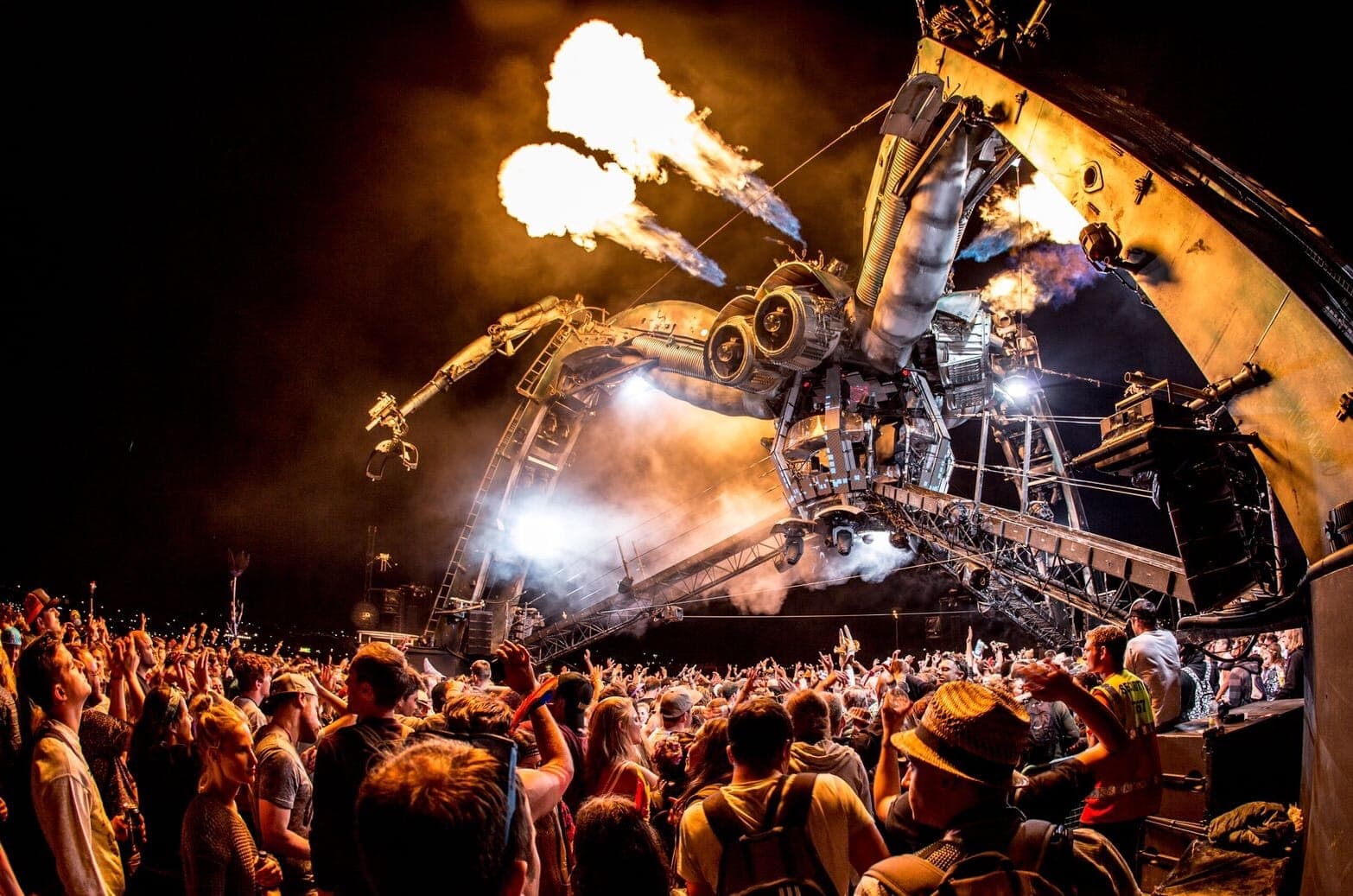 Meet the pyrotechnics crew behind Glastonbury’s fire-spitting spiders