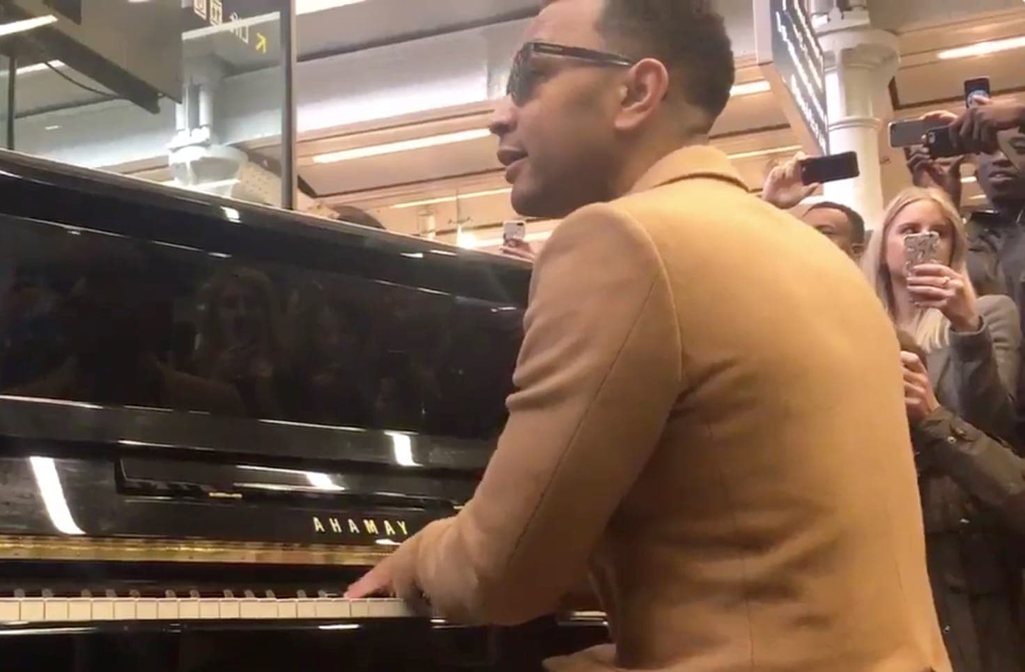 John Legend plays surprise gig at London’s St Pancras station