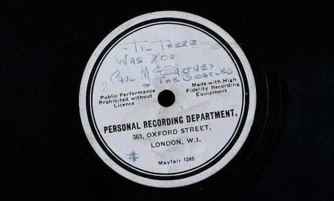 The Beatles’ first recording has sold for £77,500