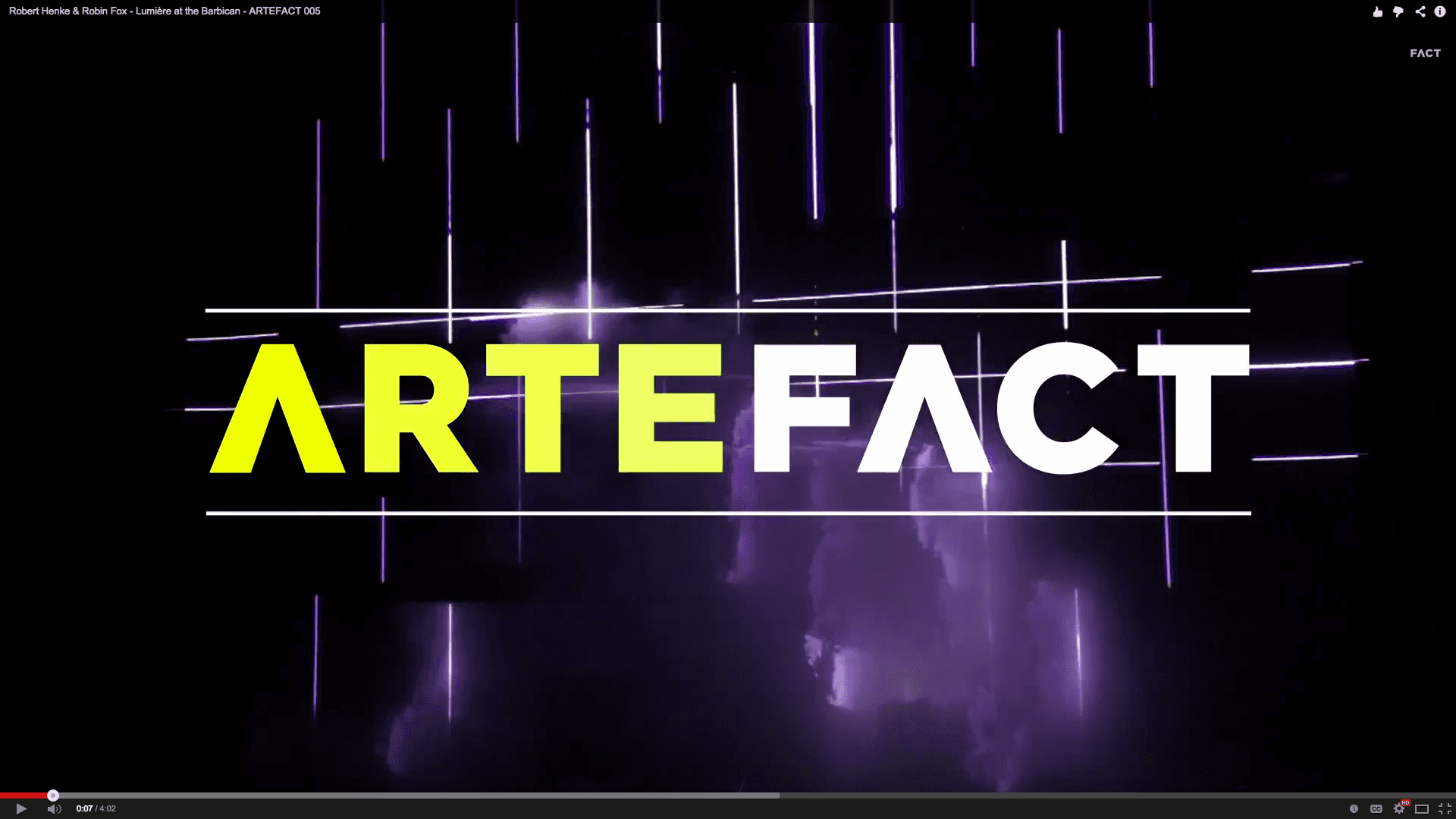 ARTEFACT 005: Robert Henke & Robin Fox’s Lumière – Barbican