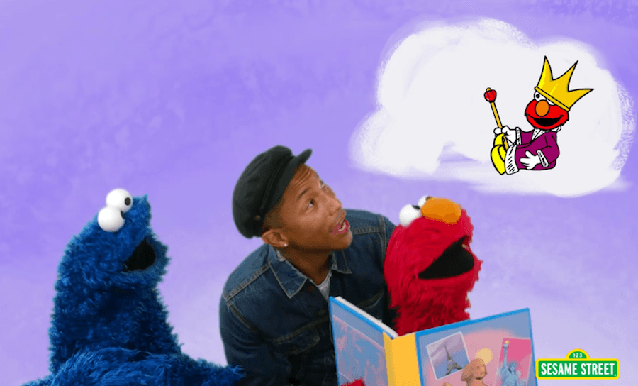 Watch Pharrell teach Elmo, Cookie Monster and your kids about reading on Sesame Street