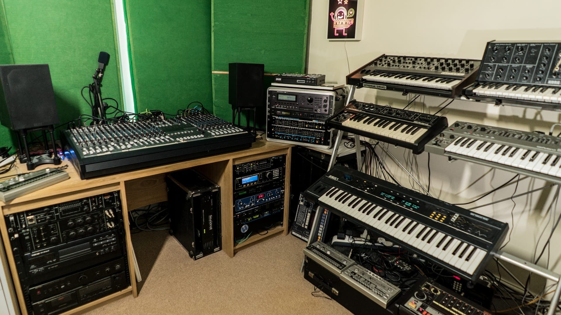 Step inside DMX Krew’s amazing studio full of vintage synths