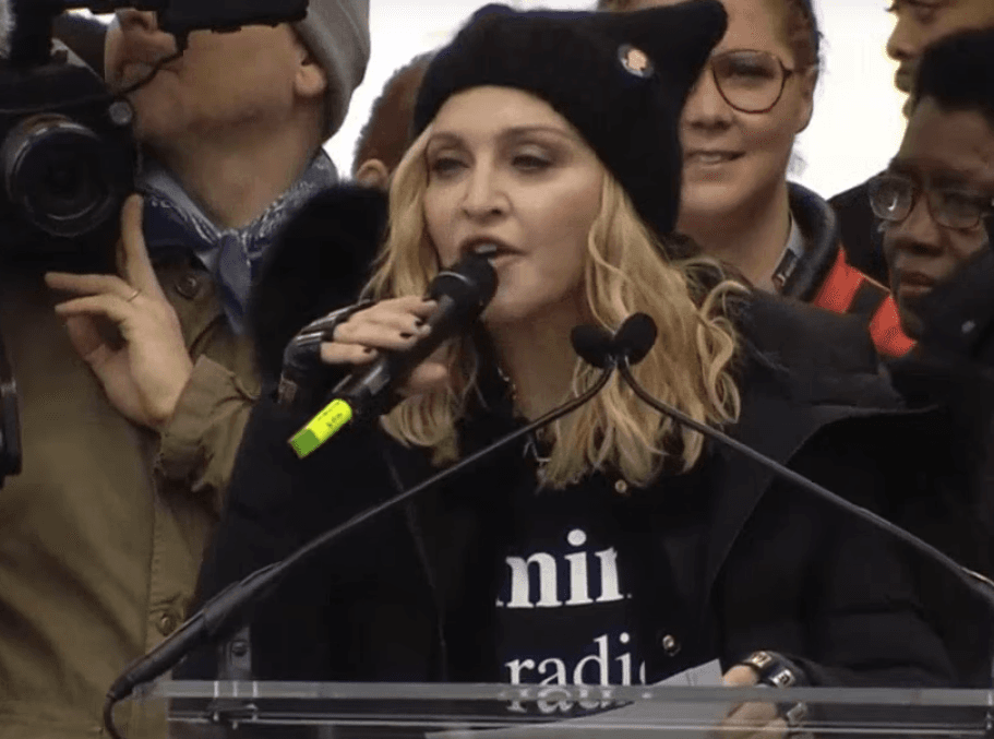 Madonna says “I’m not a violent person” after threatening to blow up the White House at Trump protest