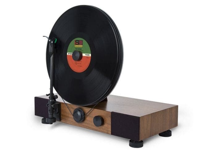 The Floating Turntable plays records vertically