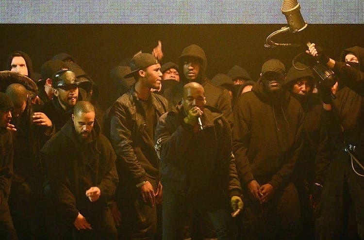 Watch Kanye West perform ‘All Day’ at the Brit Awards backed by Boy Better Know and blowtorches
