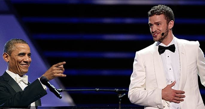 President Obama and Justin Timberlake share a moment with Otis Redding’s ‘Sitting on the Dock of the Bay’