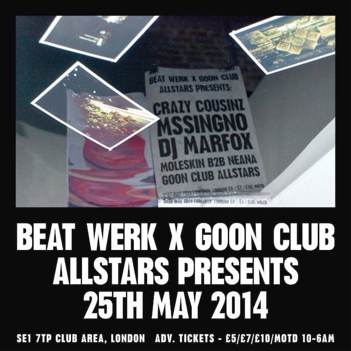 Goon Club Allstars plan bank holiday party — win tickets and a test pressing of Mssingno's EP