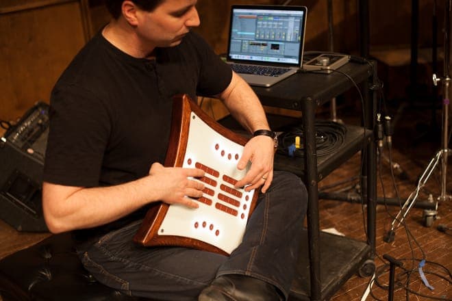 This MIDI controller is like a cross between a guitar and a harp