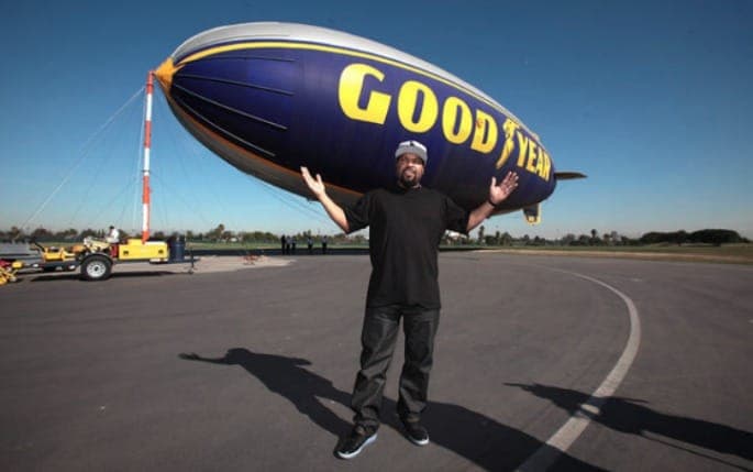 It was a good day: Ice Cube rides the Goodyear blimp for charity