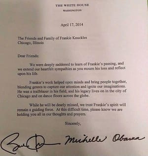 frankie knuckles letter obama