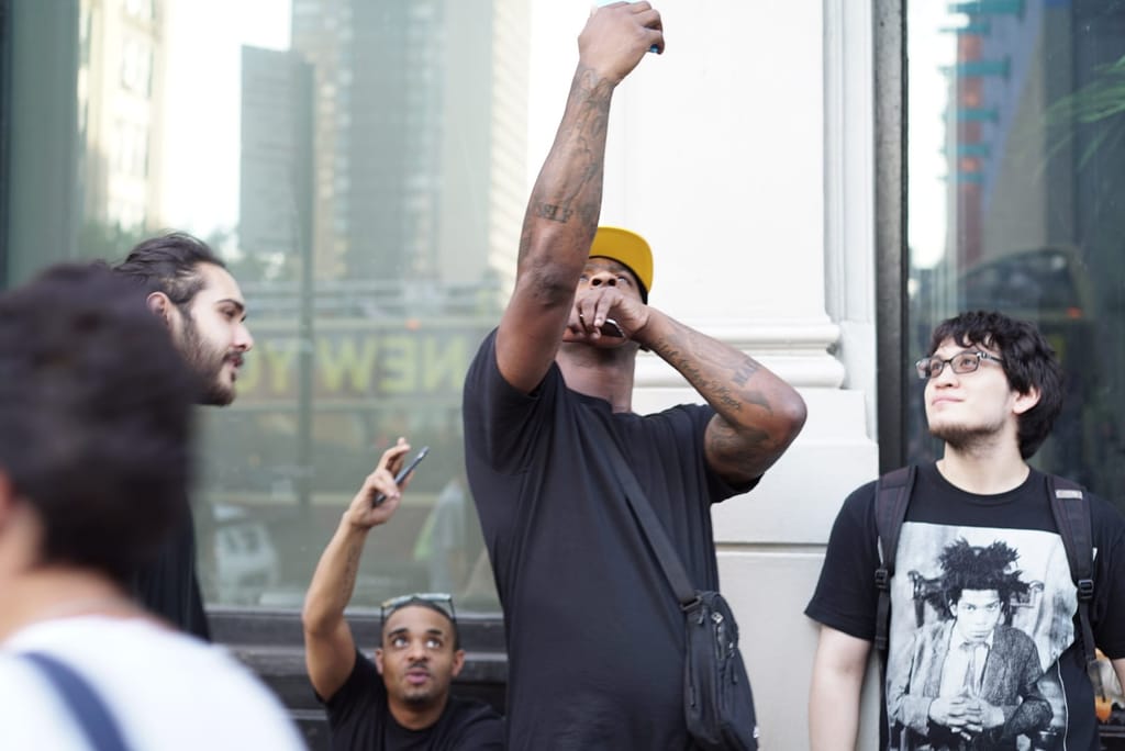 Watch Skepta give out his new mixtape in SoHo, New York City