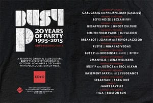 XOYO reveals line-up for Busy P residency