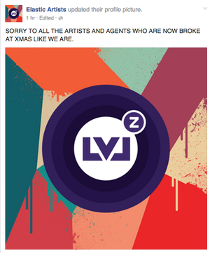 LVLZ hijack Elastic Artists Facebook page