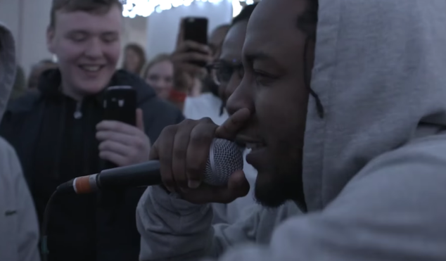 Watch Kendrick Lamar freestyle with Manchester kids