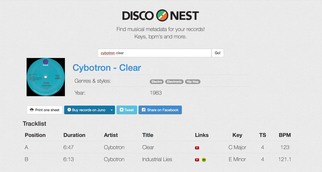 This site lets you check the BPM for all your records
