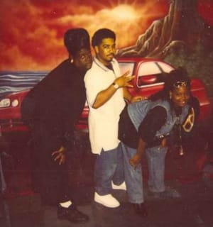 Big Tony, Diamond K, Big Ria after a performance in 1996